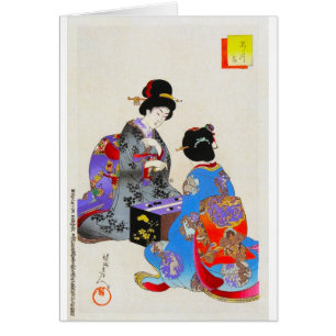 Cool oriental japanese classic two geisha art ukio