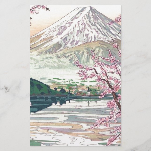 Cool Oriental Japanese Fuji Spring Cherry Tree Art (Front)
