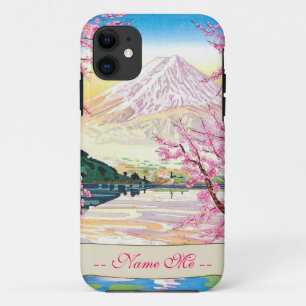 Cool oriental japanese Fuji spring cherry tree iPhone 11 Case
