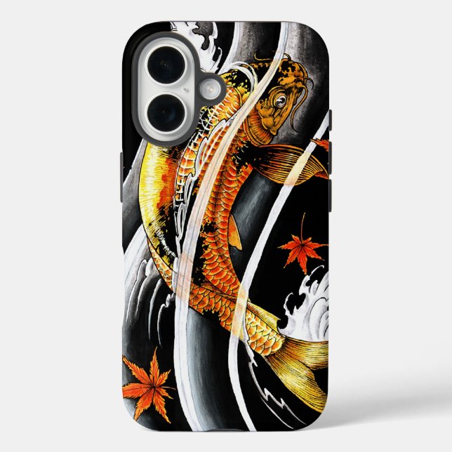 Cool oriental japanese Gold Lucky Koi Fish tattoo Case-Mate iPhone Case (Back)