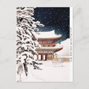 Cool oriental japanese Hasui Kawase winter scenery Postcard
