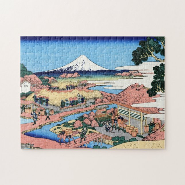 Cool oriental japanese Hokusai Fuji View landscape Jigsaw Puzzle (Horizontal)