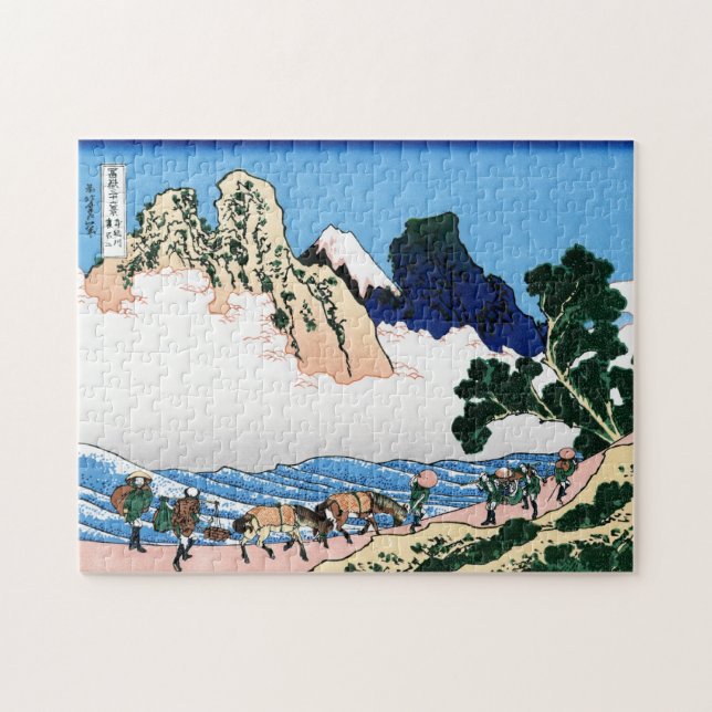 Cool oriental japanese Hokusai Fuji View landscape Jigsaw Puzzle (Horizontal)