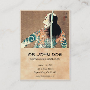 Cool oriental japanese kabuki swordsman actor business card