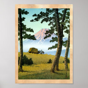 Cool oriental japanese landsape scenery Mt. Fuji Poster
