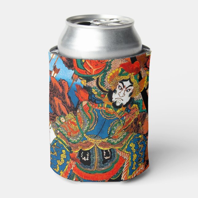 Cool oriental japanese legendary hero Samurai art Can Cooler (Can Front)