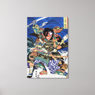 Cool oriental japanese legendary warrior samurai canvas print