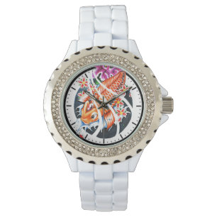 Cool oriental japanese tattoo ink lucky koi fish watch