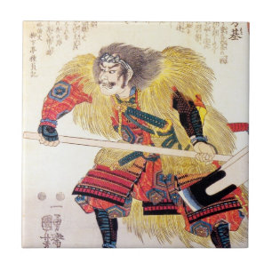 Cool oriental japanese traditional samurai warrior tile