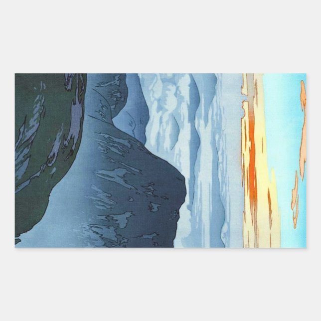 Cool oriental japanese Yoshida mountain scenery Sticker (Front)