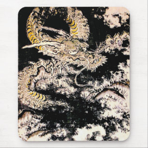 Cool oriental Legendary Ancient Chinese Dragon ink Mouse Pad