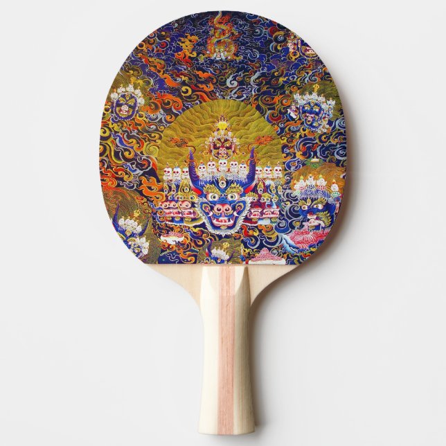 Cool oriental mandala Yamantaka vibrant god Ping Pong Paddle (Front)