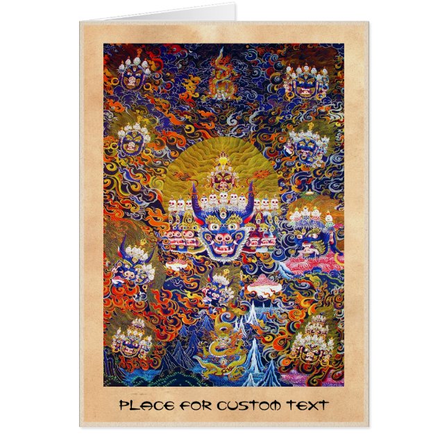 Cool oriental tangka Yamantaka death god tattoo (Front)