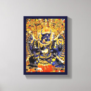 Cool oriental tangka Yamantaka death god tattoo Canvas Print