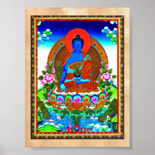 Cool oriental tibetan thangka Bhaisajyaguru tattoo Poster