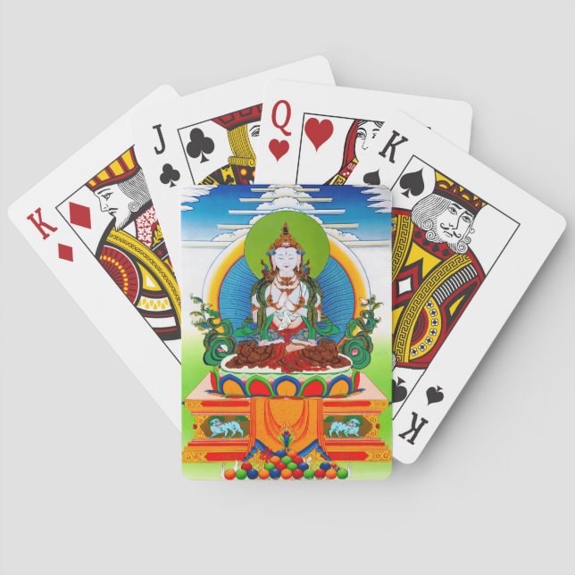 Cool oriental tibetan thangka Buddha Locani Playing Cards (Back)