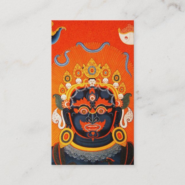 Cool oriental tibetan thangka god tattoo art business card (Front)