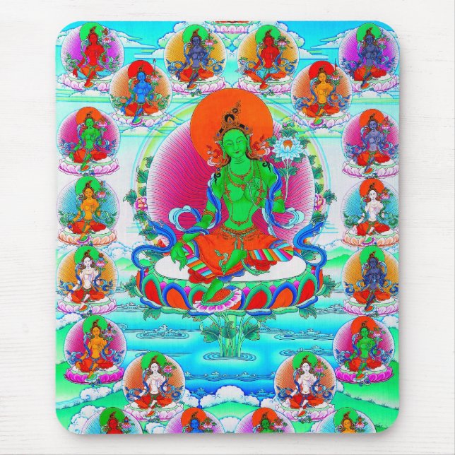 Cool oriental tibetan thangka god tattoo art mouse pad (Front)