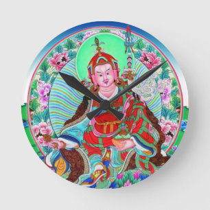 Cool oriental tibetan thangka god tattoo art round clock