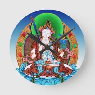 Cool oriental tibetan thangka god tattoo art round clock