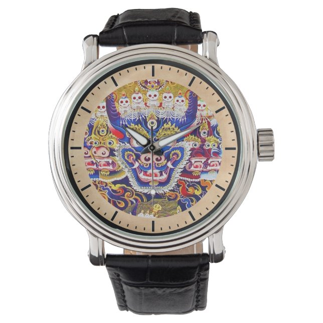 Cool oriental tibetan thangka god tattoo art watch (Front)