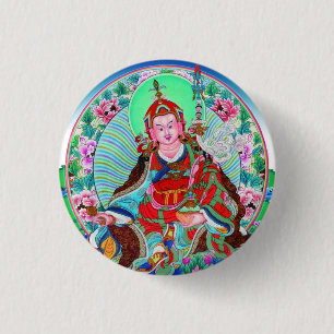 Cool oriental tibetan thangka Padmasambhava 1 Inch Round Button