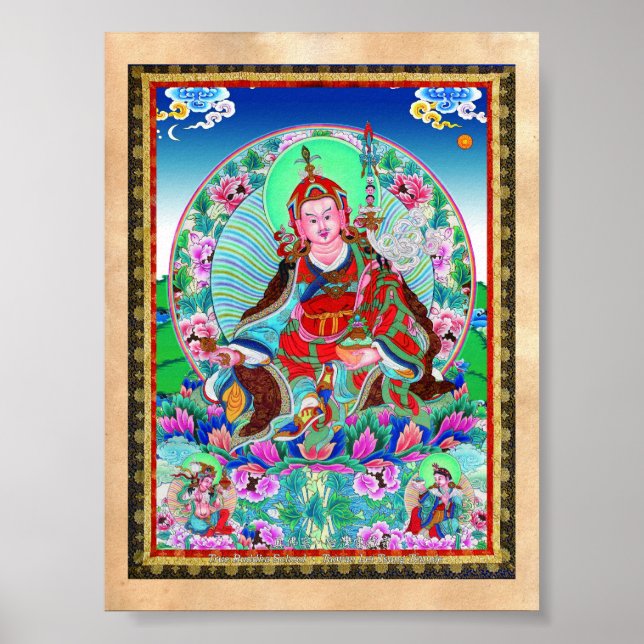 Cool oriental tibetan thangka Padmasambhava Poster (Front)