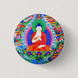 Cool oriental tibetan thangka tattoo Mahavairocana 1 Inch Round Button