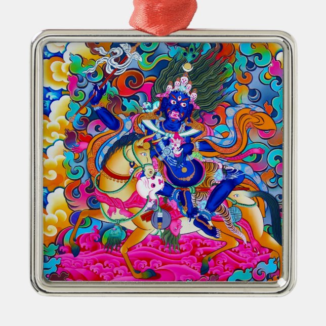 Cool oriental tibetan thangka tattoo Palden Lhamo Metal Ornament (Front)