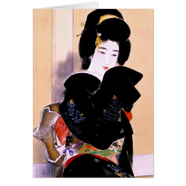 Cool oriental traditional japanese geisha lady art (Front)