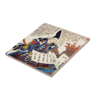 Cool oriental traditional japanese warrior art tile