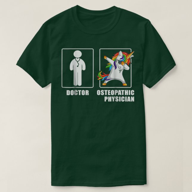 Cool Osteopathic Physician Men Unicorn Funny Shirt (Design Front)