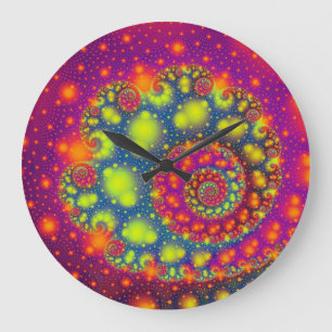 Cool Out Of This World Colourful Fractal Design Large Clock