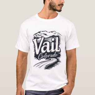 Cool Outdoor Skiing Vintage Souvenir Visit Vail Co T-Shirt