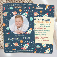 Cool Outer Space Custom Photo Child Identification