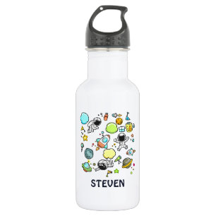 Cool Outer Space Theme - Astronauts & Rocket Ships 532 Ml Water Bottle