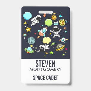 Cool Outer Space Theme - Astronauts & Rocket Ships Badge