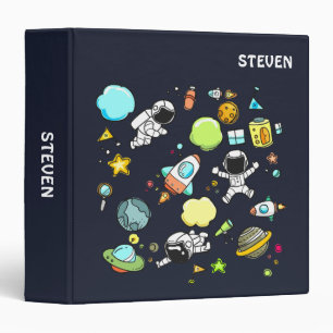 Cool Outer Space Theme - Astronauts & Rocket Ships Binder