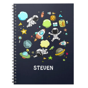 Cool Outer Space Theme - Astronauts & Rocket Ships Notebook