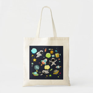 Cool Outer Space Theme - Astronauts & Rocket Ships Tote Bag