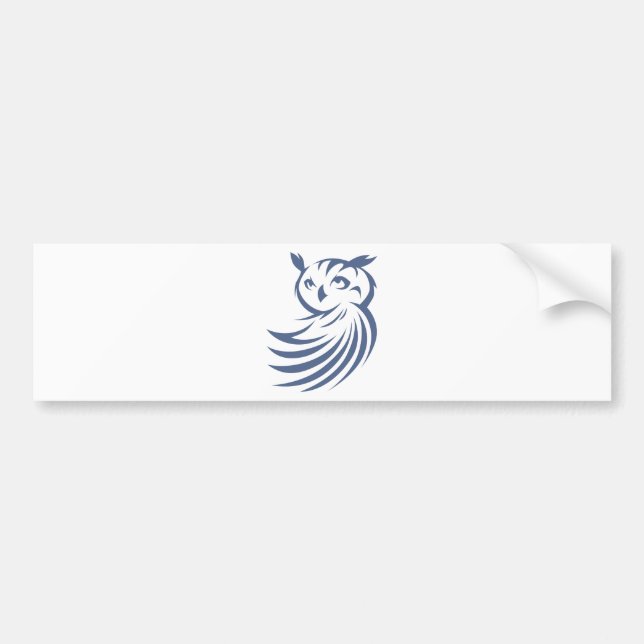 Cool Owl Bird Swish Icon Logo Shirt Bumper Sticker (Front)