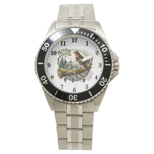 Cool owl eagle bird lovers men watch (Front)