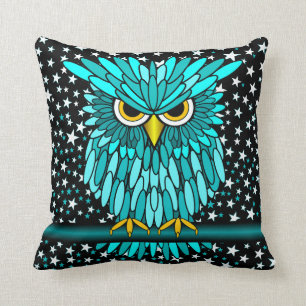 cool owl throw pillow
