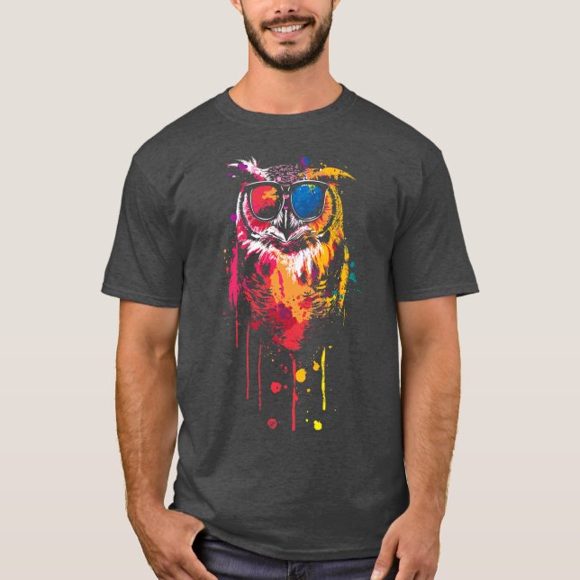 Cool owl wearing glasses T-Shirt (Front)