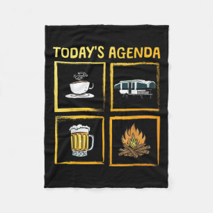 Cool P Up Camper Art For Men Women Caravan Pup Cam Fleece Blanket