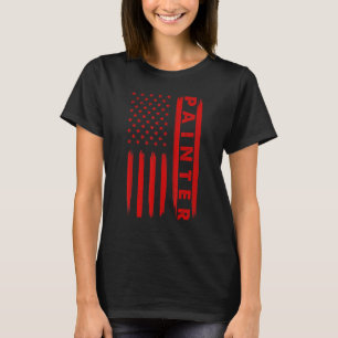 Cool Painter For Men Women American Flag Painters T-Shirt