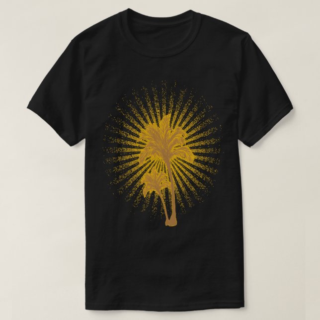 Cool Palm Surfer Illustration T-Shirt (Design Front)