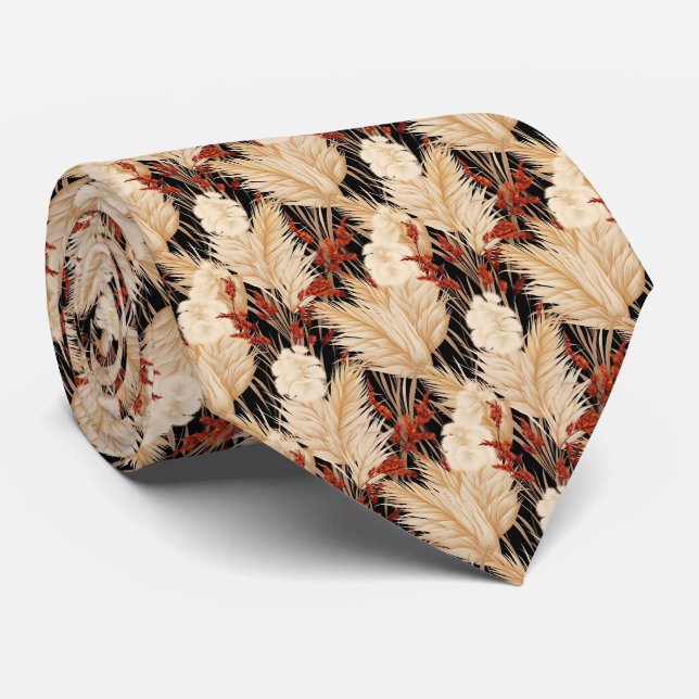 Cool Pampas Grass tiled pattern  Tie (Rolled)