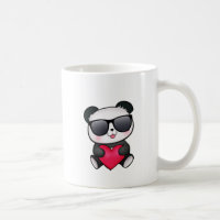 Cool Panda Bear Sunglasses Valentine's Day Heart