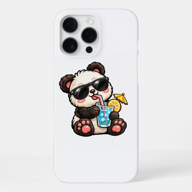 Cool Panda Drink iPhone Case (Back)